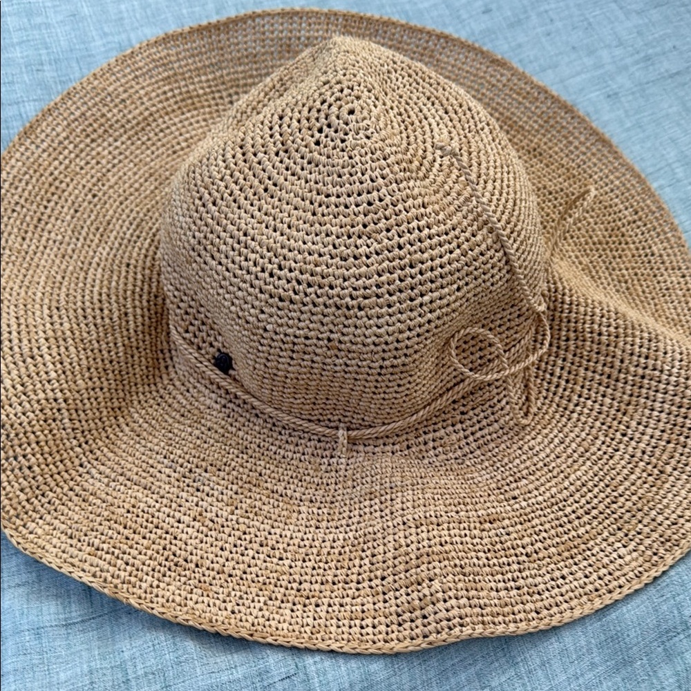 Helen Kaminski Tan Wide-Brim Straw Hat
